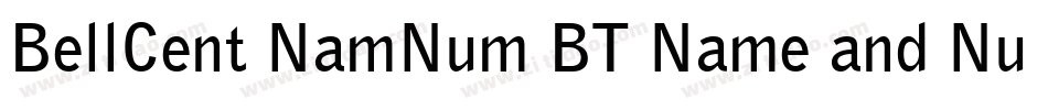 BellCent NamNum BT Name and Number字体转换